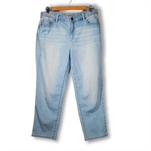 Chico's Platinum Crop Straight Leg Jeans Light Wash Blue Size .5 / Small